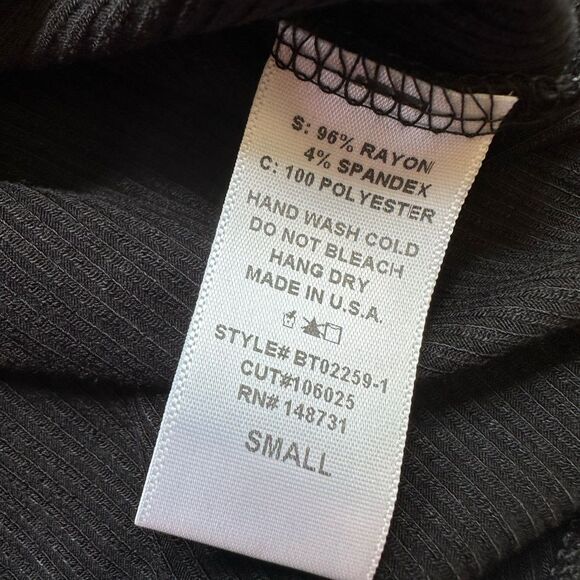 5 for $40 Blue Blush Bodysuit Top Blouse Shirt Size S Black - Picture 6 of 6